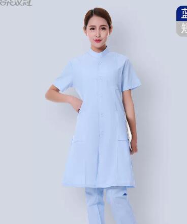 Medical Lab Gown - Seragam Dokter Gaun Musim Panas Biru