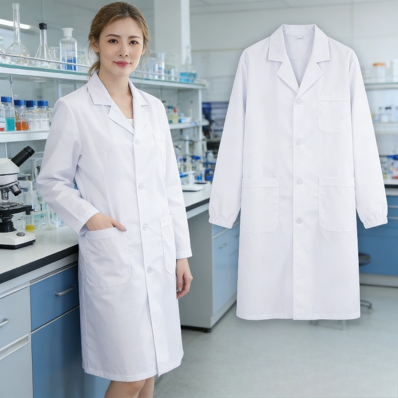 Jas Dokter Perawat Lengan Panj - Medical Lab Gown ulasan dan harga