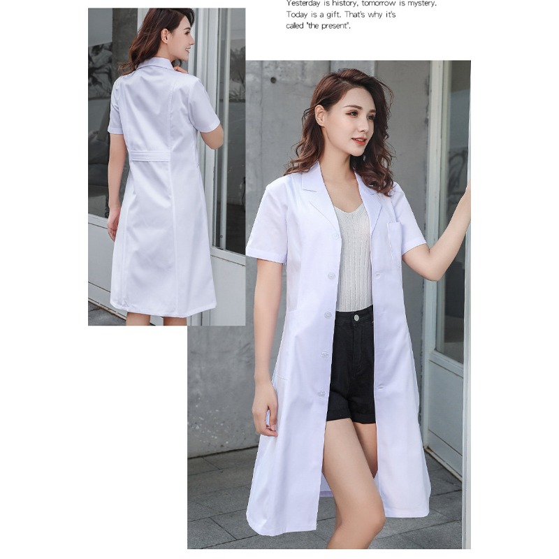 Jas Dokter Perawat Lengan Panj - Medical Lab Gown ulasan dan harga