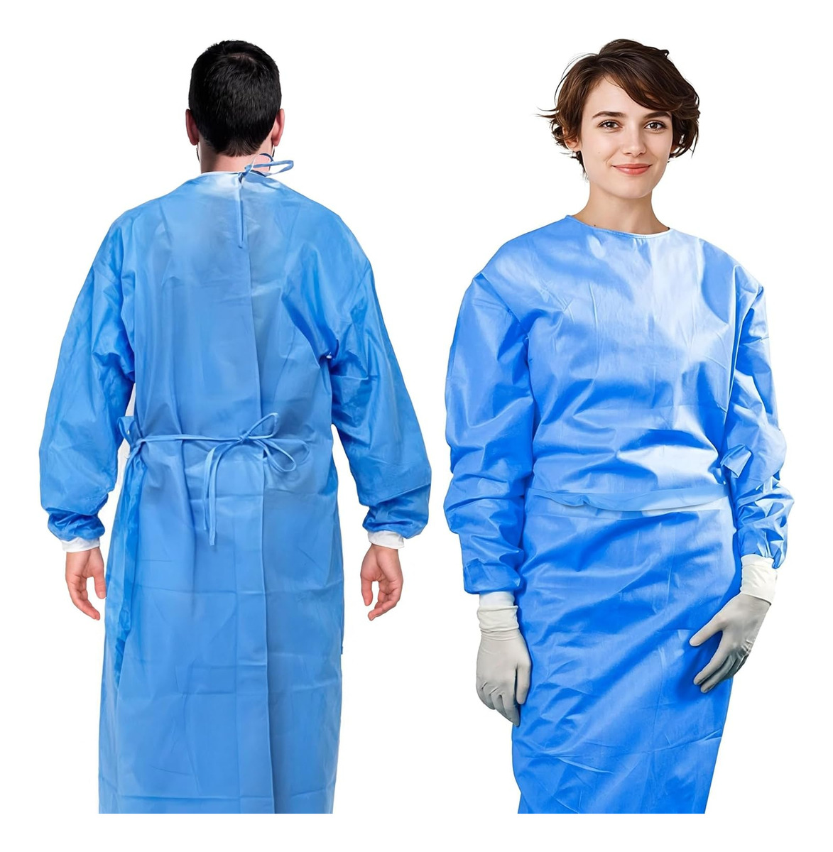 3pcs Gaun Isolasi Sekali Pakai - Medical Lab Gown ulasan dan harga